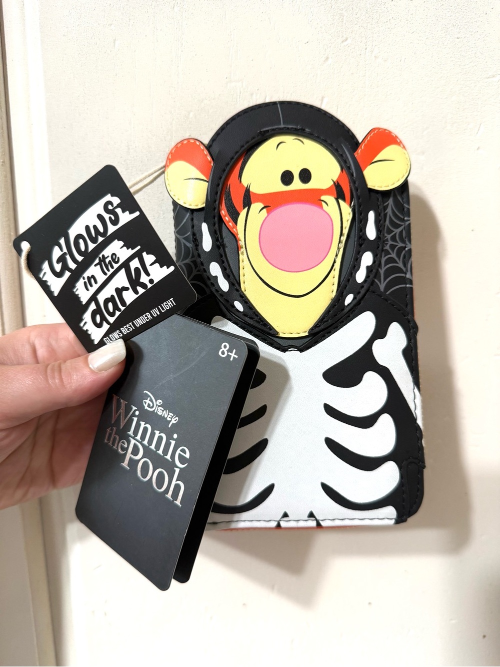 Disney Loungefly Black Card Holder with Yellow & Orange Tigger Art